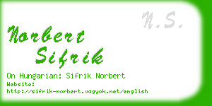 norbert sifrik business card